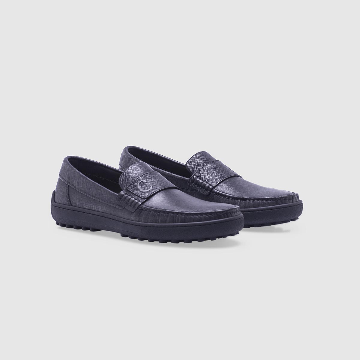 Grey loafer in tumbled calf leather Calò on sale 2022 2