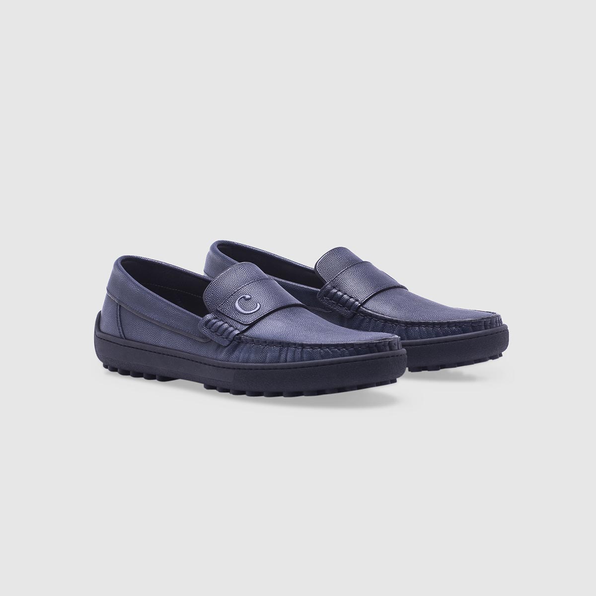 Blue loafer in tumbled calf leather Calò on sale 2022 2