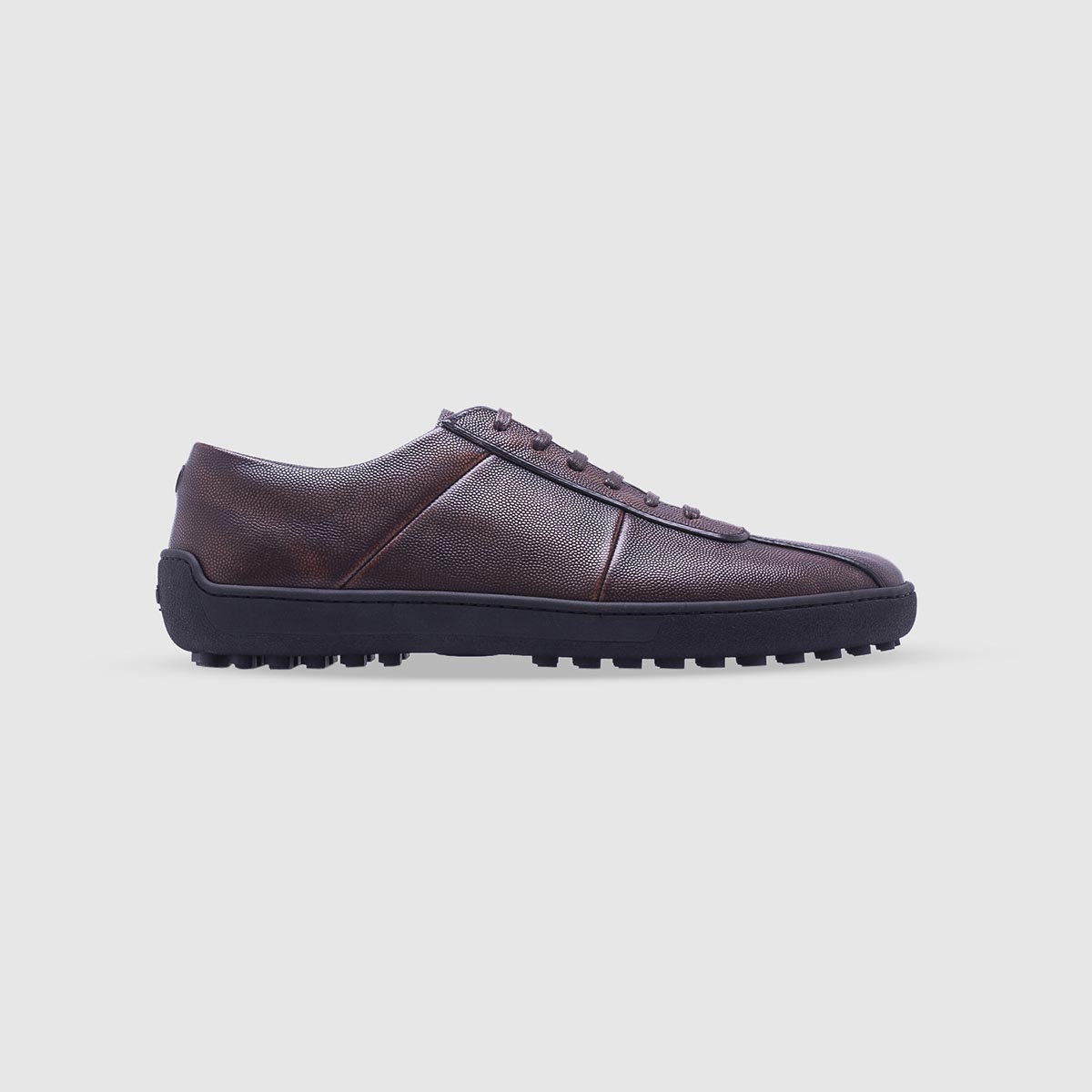 Dark brown sneaker in tumbled calf leather Calò on sale 2022