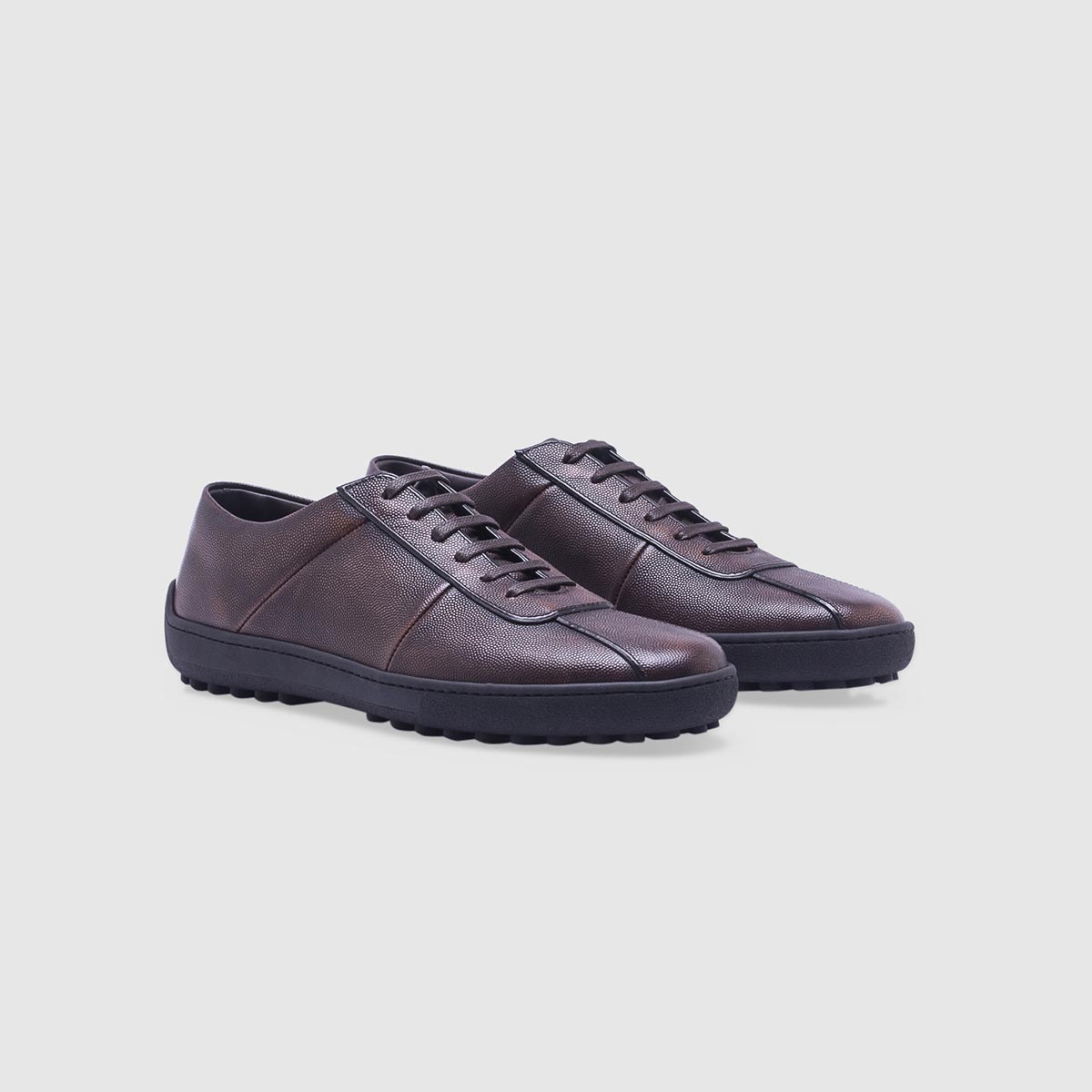 Dark brown sneaker in tumbled calf leather Calò on sale 2022 2