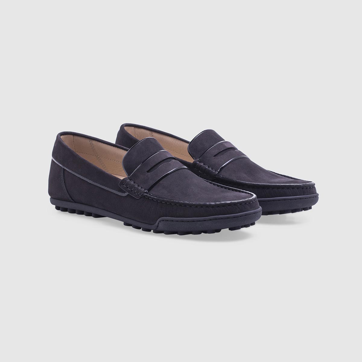Black loafer in nubuck with penny bar Calò on sale 2022 4