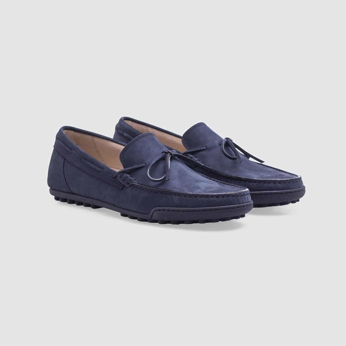 Blue loafer in nubuck with laces Calò on sale 2022 2