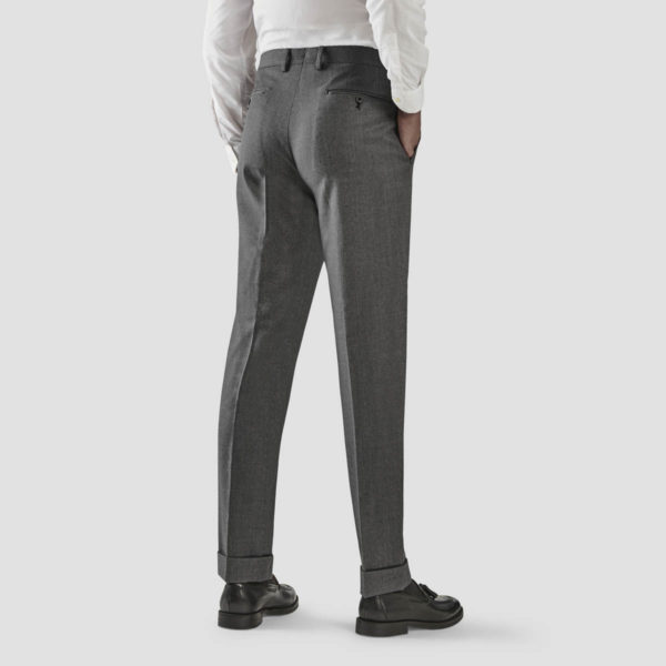 Medium Gray Wool One Pleat Trousers