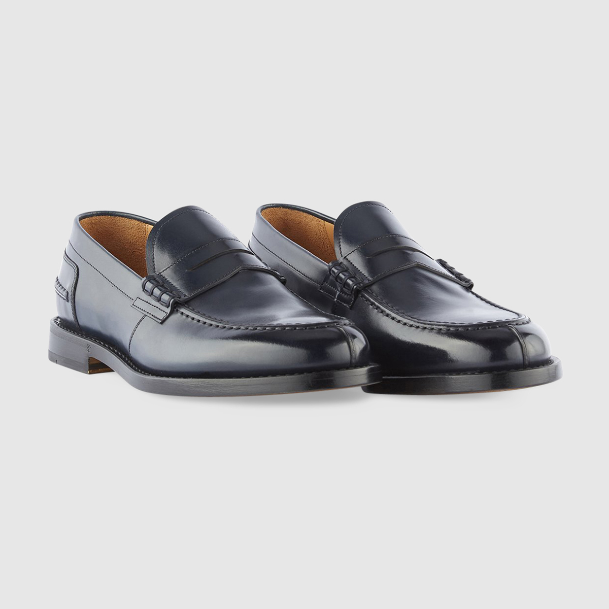 College Loafers in Dark Blue Brushed Calfskin Leather Gruppo Fabi on sale 2022 2
