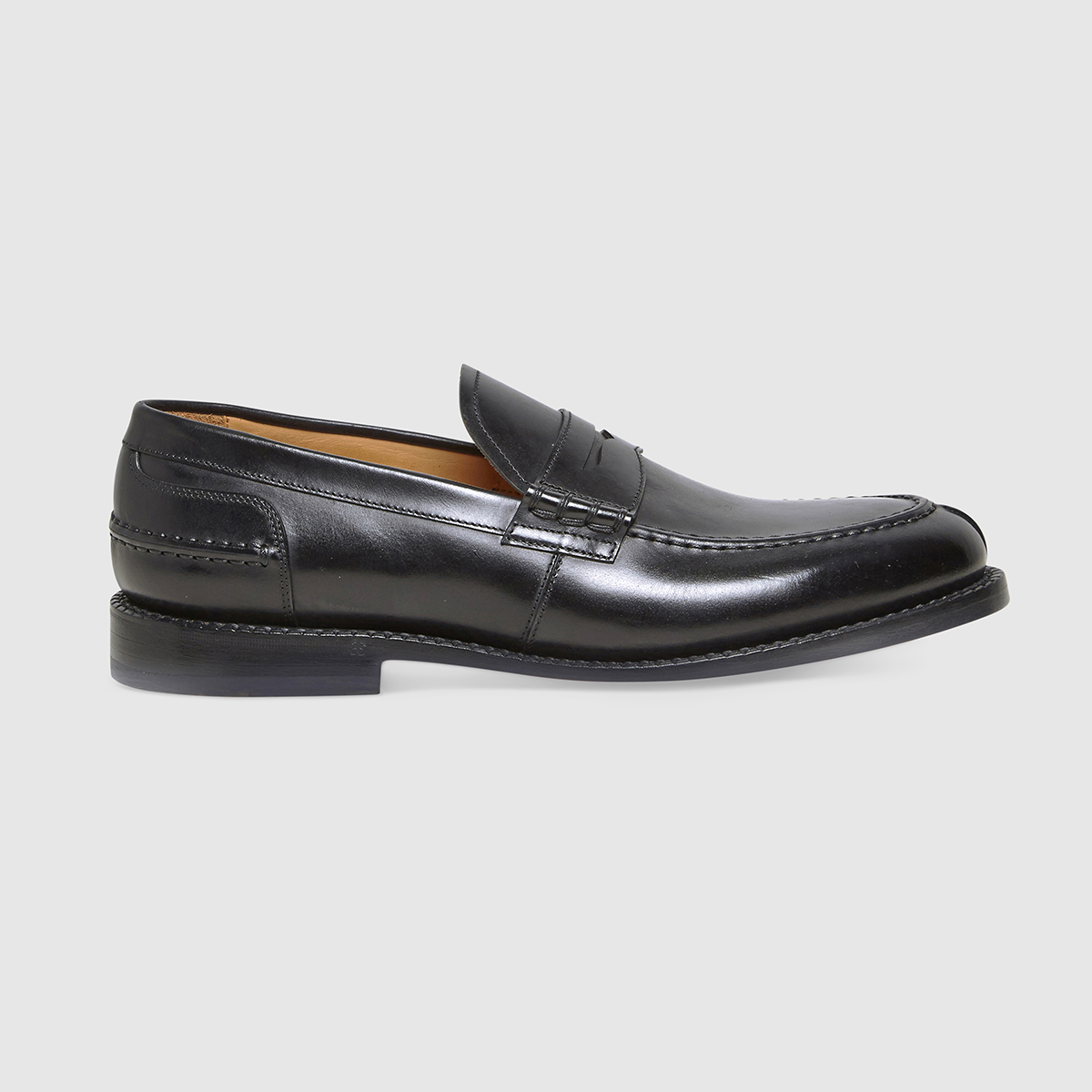 College Loafers in Black Brushed Calfskin Leather Gruppo Fabi on sale 2022