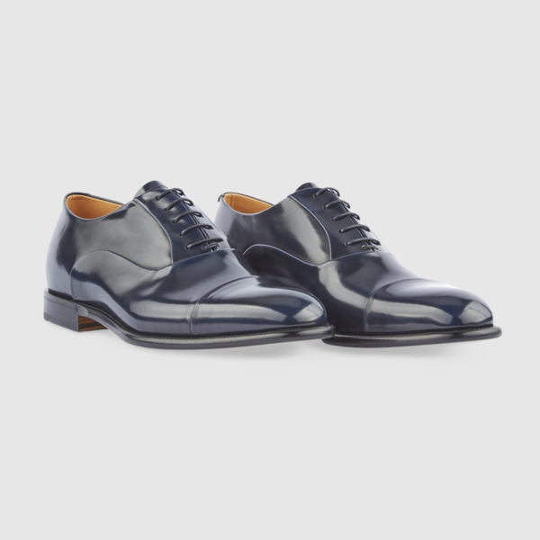 Oxford Shoe in Polished Blue Leather