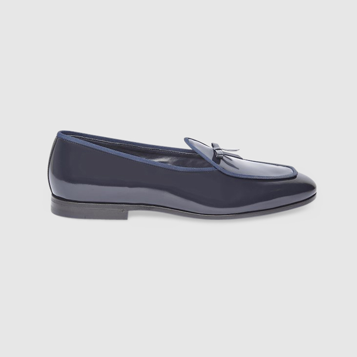 Loafers in Blue Polished Calf Leather