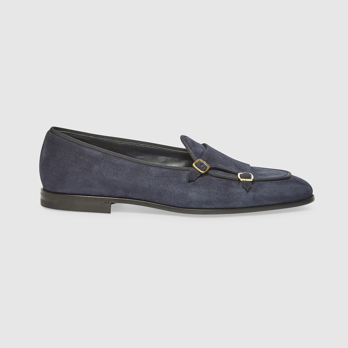 Double Monk Shoes in Denim Color Calf Leather Gruppo Fabi on sale 2022