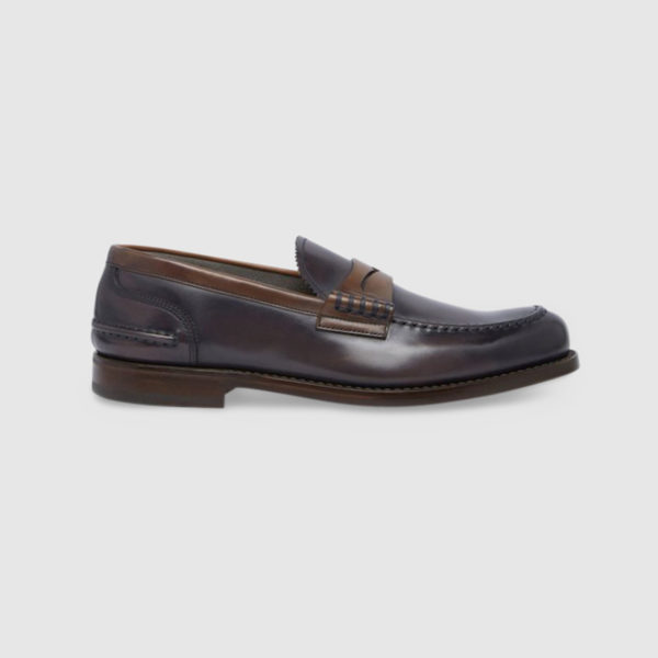 Loafers in Plum Calf Leather