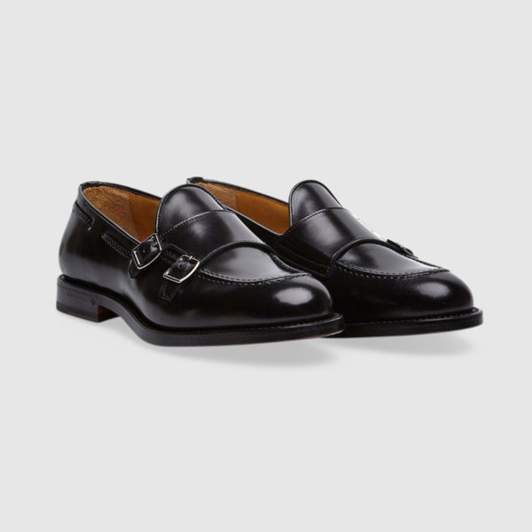 Double Monk in Black Calfskin Leather