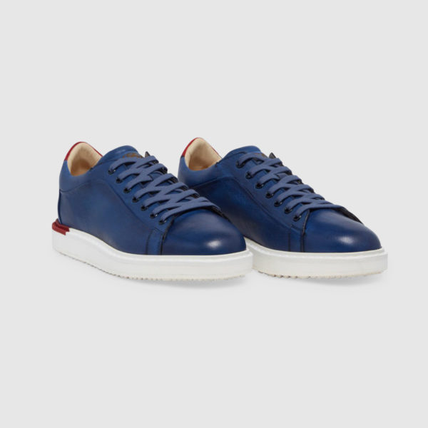 Sneaker in Blue/Red Buckskin