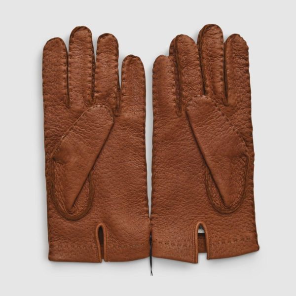 Omega Tabacco Unlined Peccary Leather Glove
