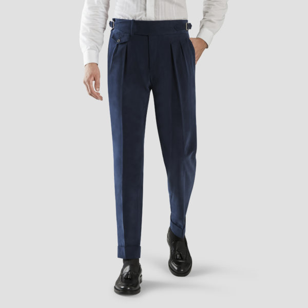 Blue Velvet Two Pleats Trousers