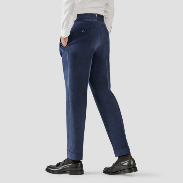 Blue Velvet Two Pleats Trousers