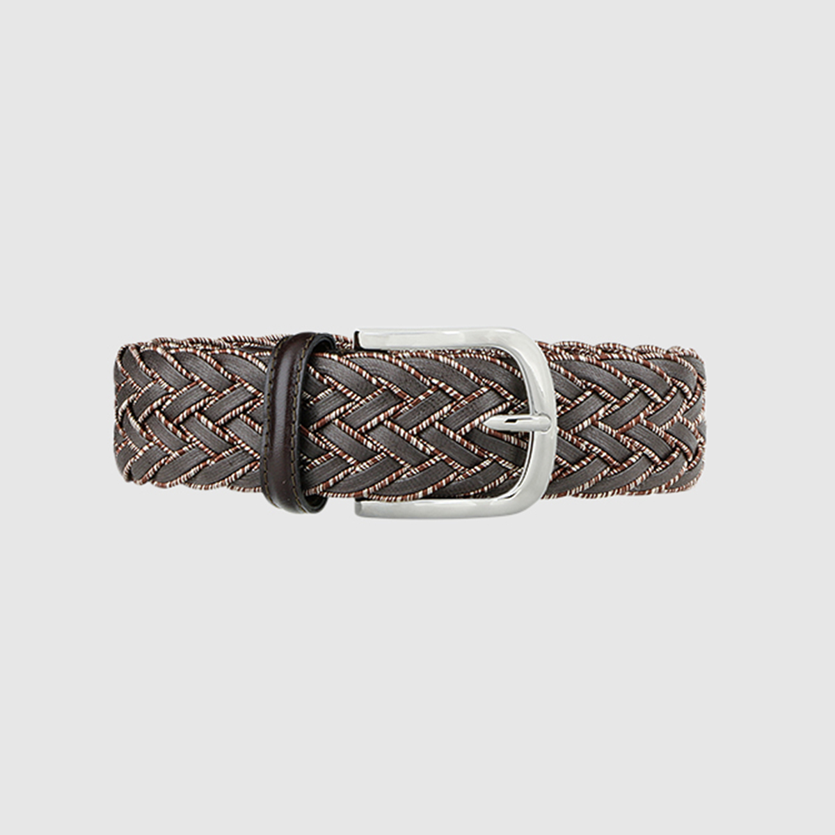 Brown Division Woven Suede Belt
