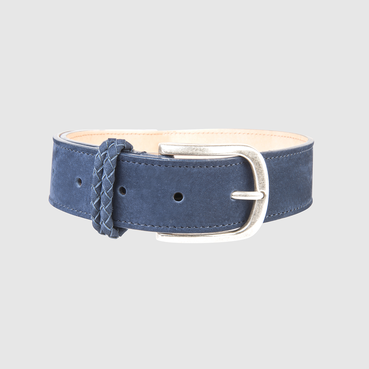 Blue Nabuk Leather Belt Athison on sale 2022