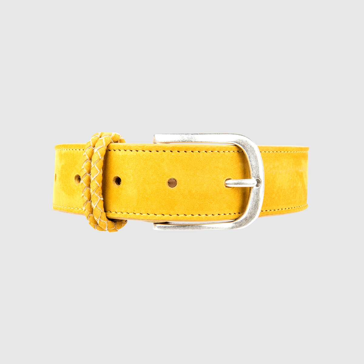 Yellow Nabuk Leather Belt