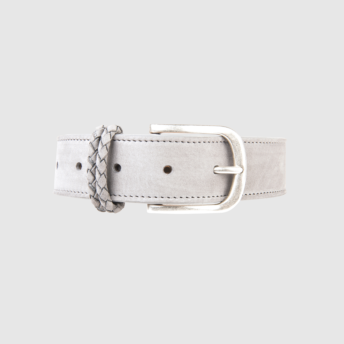 Grey Nabuk Leather Belt