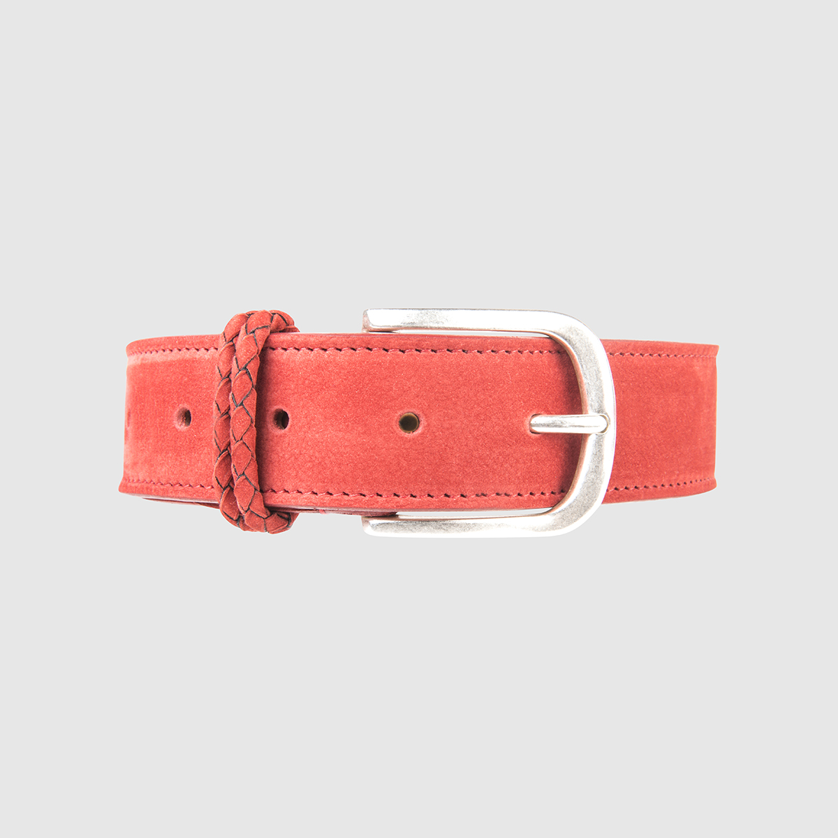 Red Nabuk Leather Belt