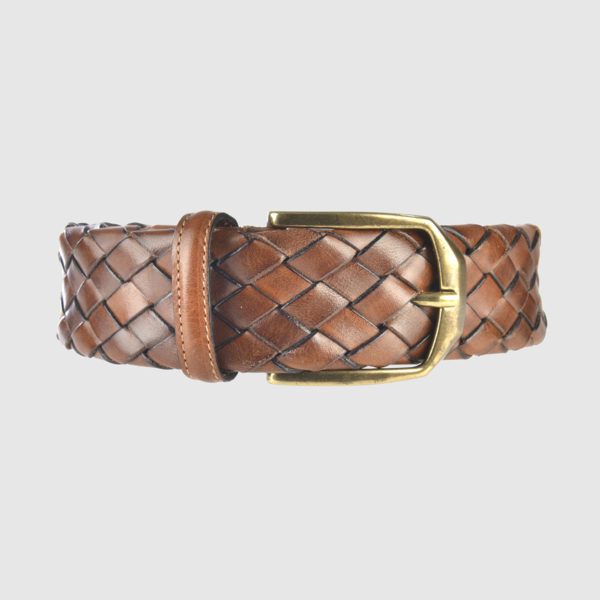 Light Brown Braided Leather Belt