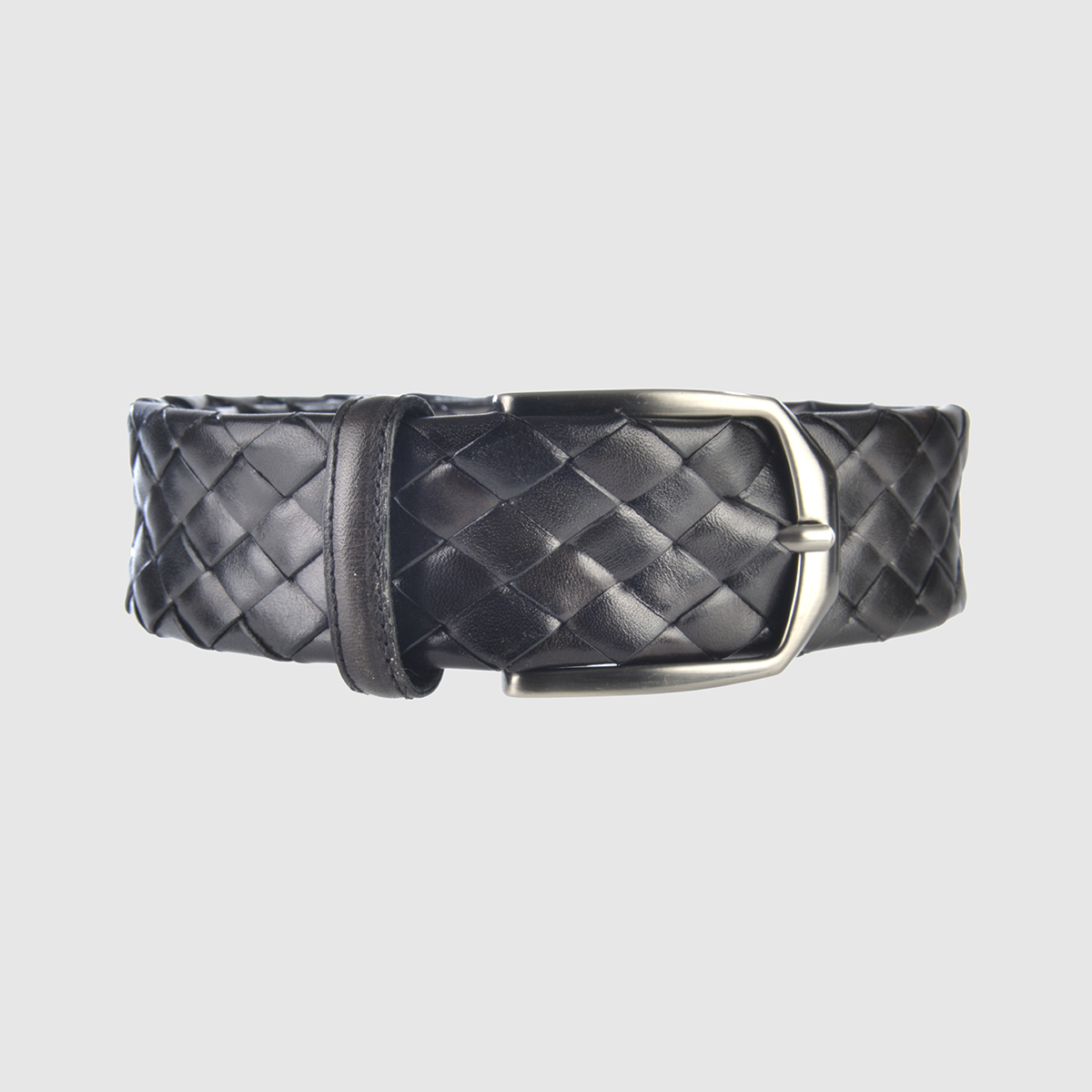 Black Braided Leather Belt Athison on sale 2022