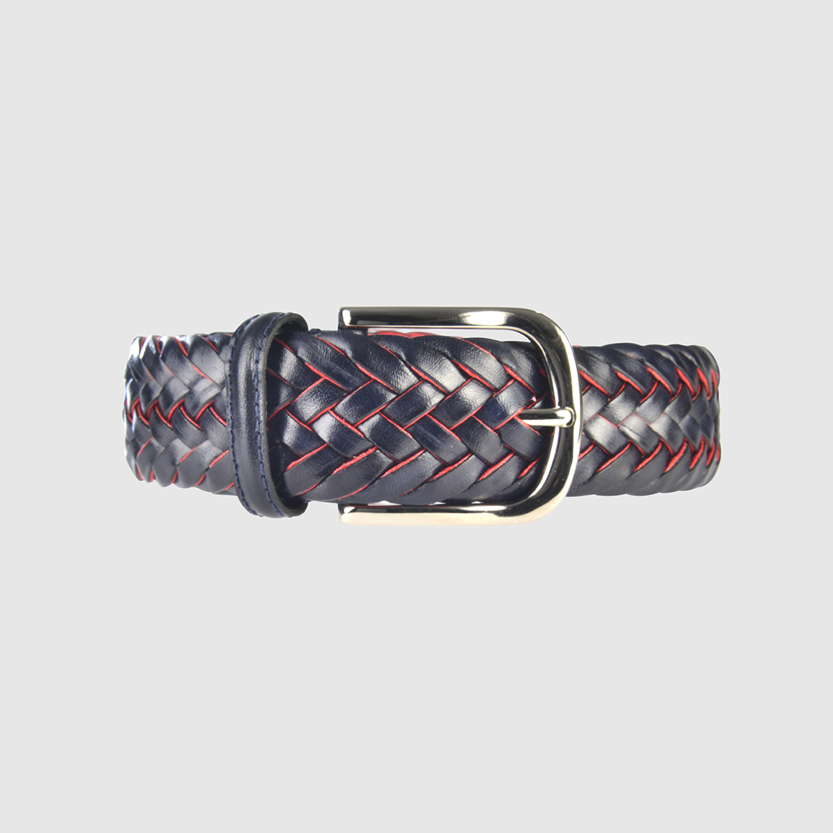 Black/Avio Blue Special Edition Braided Leather Belt Athison on sale 2022