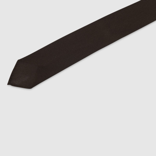 Brown Silk Handrolled Grenadine Tie