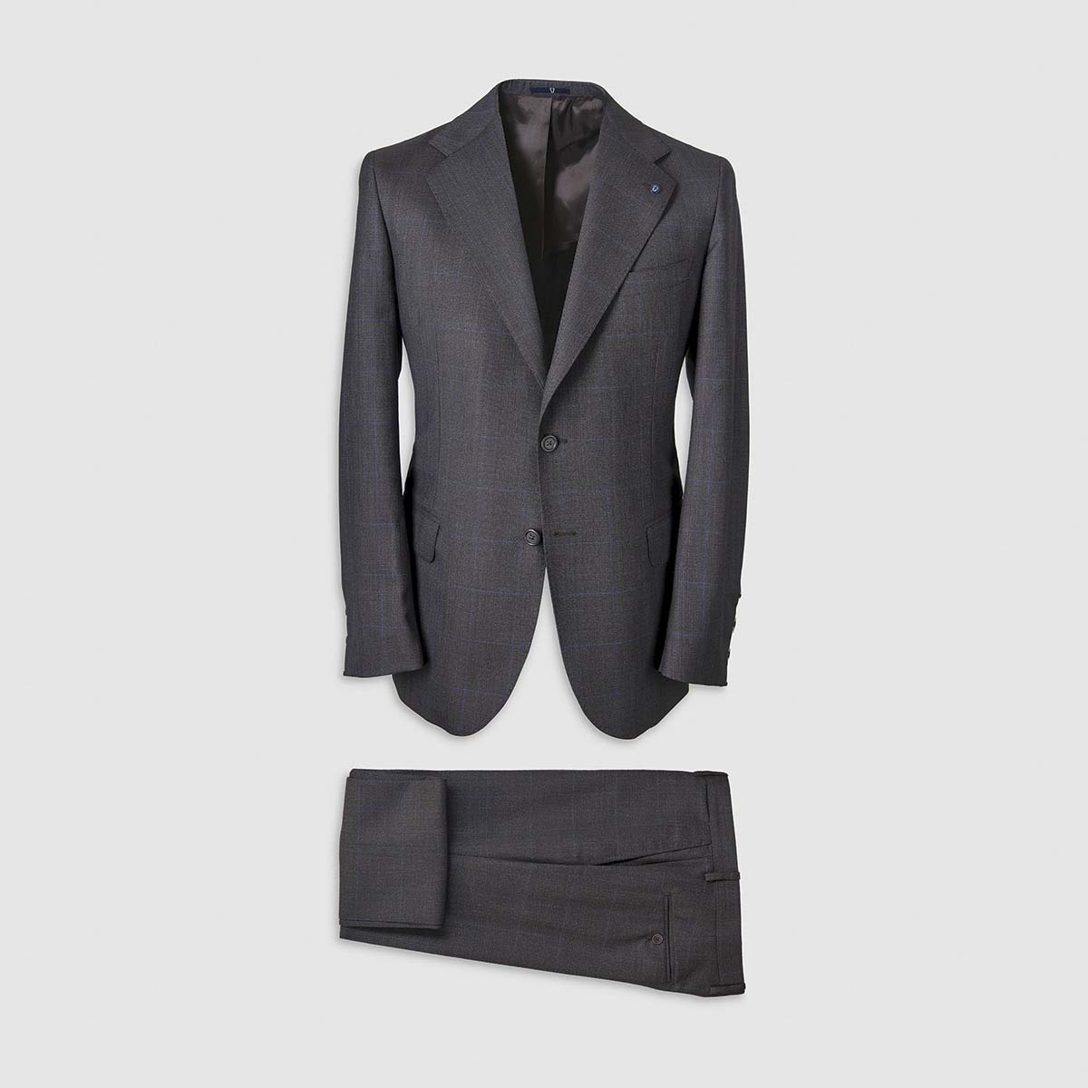 Dark Grey Windowpane Pattern Smart Suit in 130s  Four Seasons Wool Melillo 1970 on sale 2022