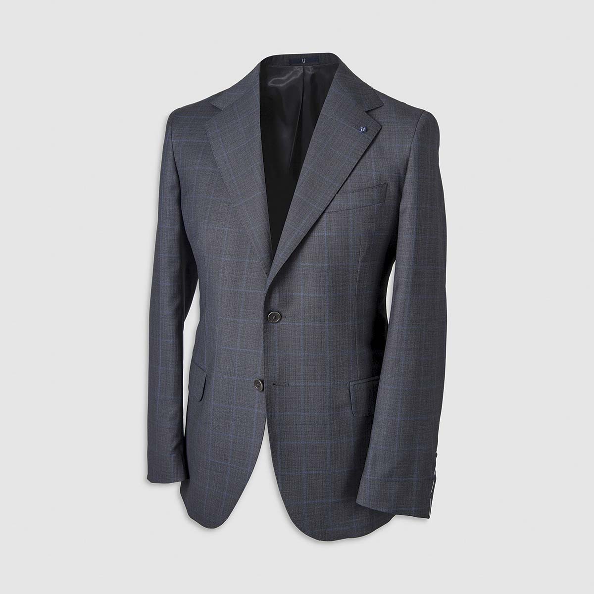 Dark Grey Windowpane Pattern Smart Suit in 130s  Four Seasons Wool Melillo 1970 on sale 2022 2