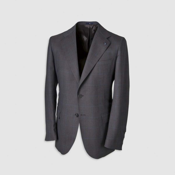 Blue Windowpane Pattern Smart Suit in 130s Four Seasons Wool
