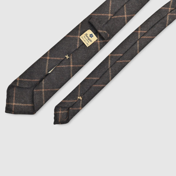 100% Checked Wool Tie