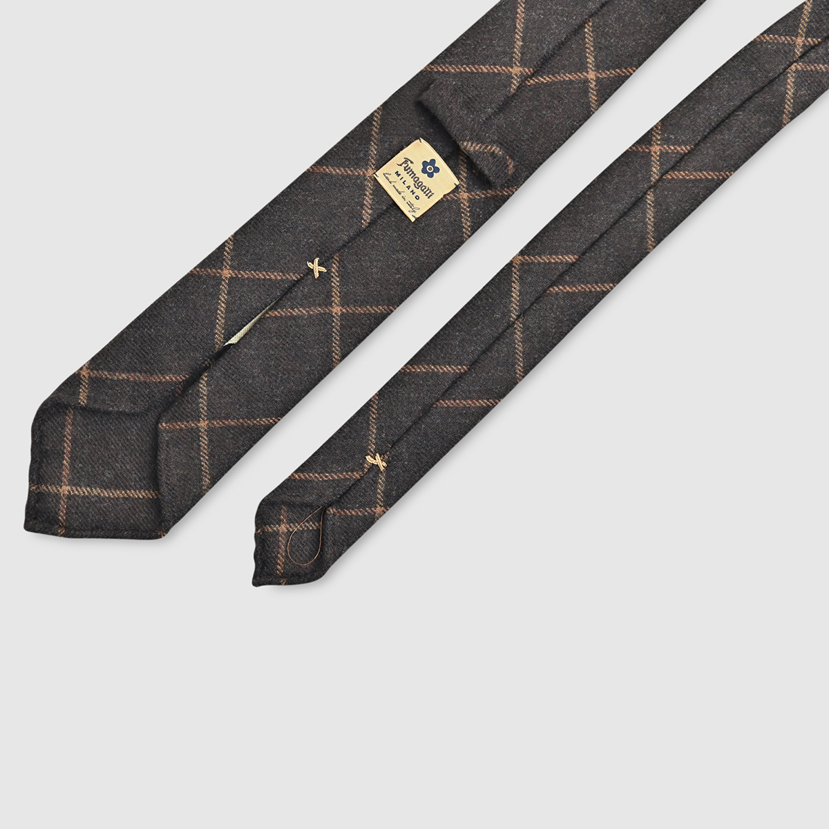 100% Checked Wool Tie Fumagalli 1891 on sale 2022 2