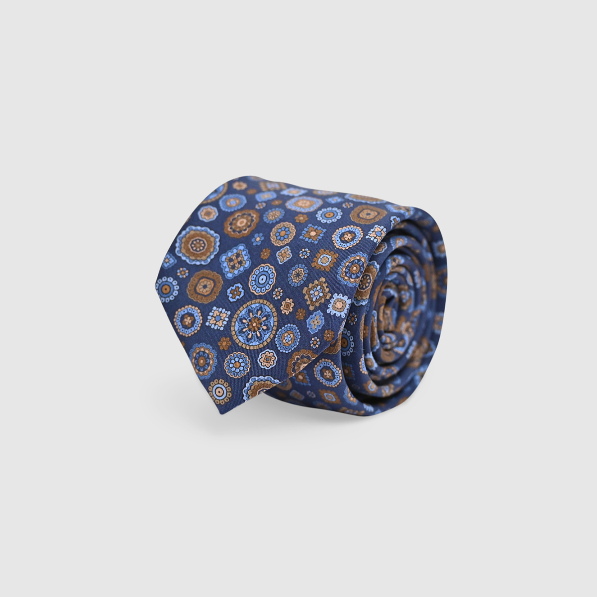 100% Printed Silk Tie with medallions Fumagalli 1891 on sale 2022