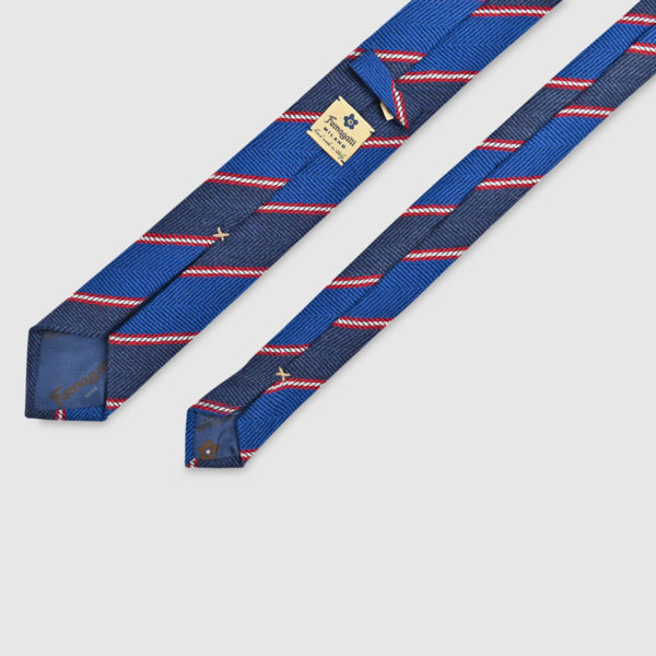 Blue Regimental Virgin Wool Tie