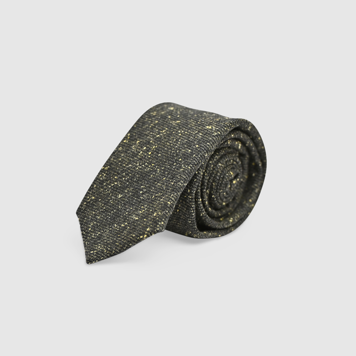 100% Grey/Gold Mélange Wool Tie