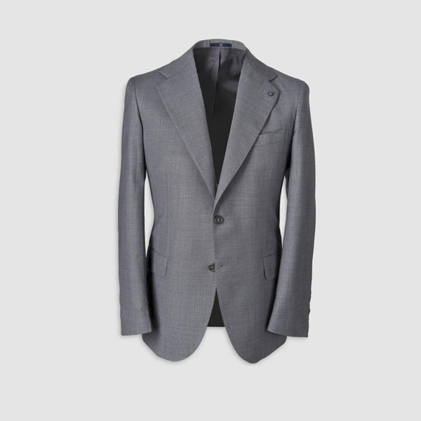 Grey Single-Breasted Blazer in 130s Four Seasons Wool