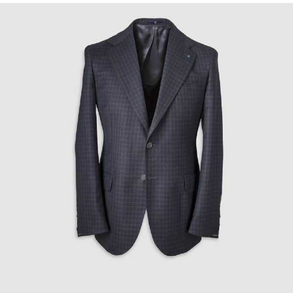 Blue Bro-Saint-Malou Pattern Blazer in 130s Four Seasons Wool