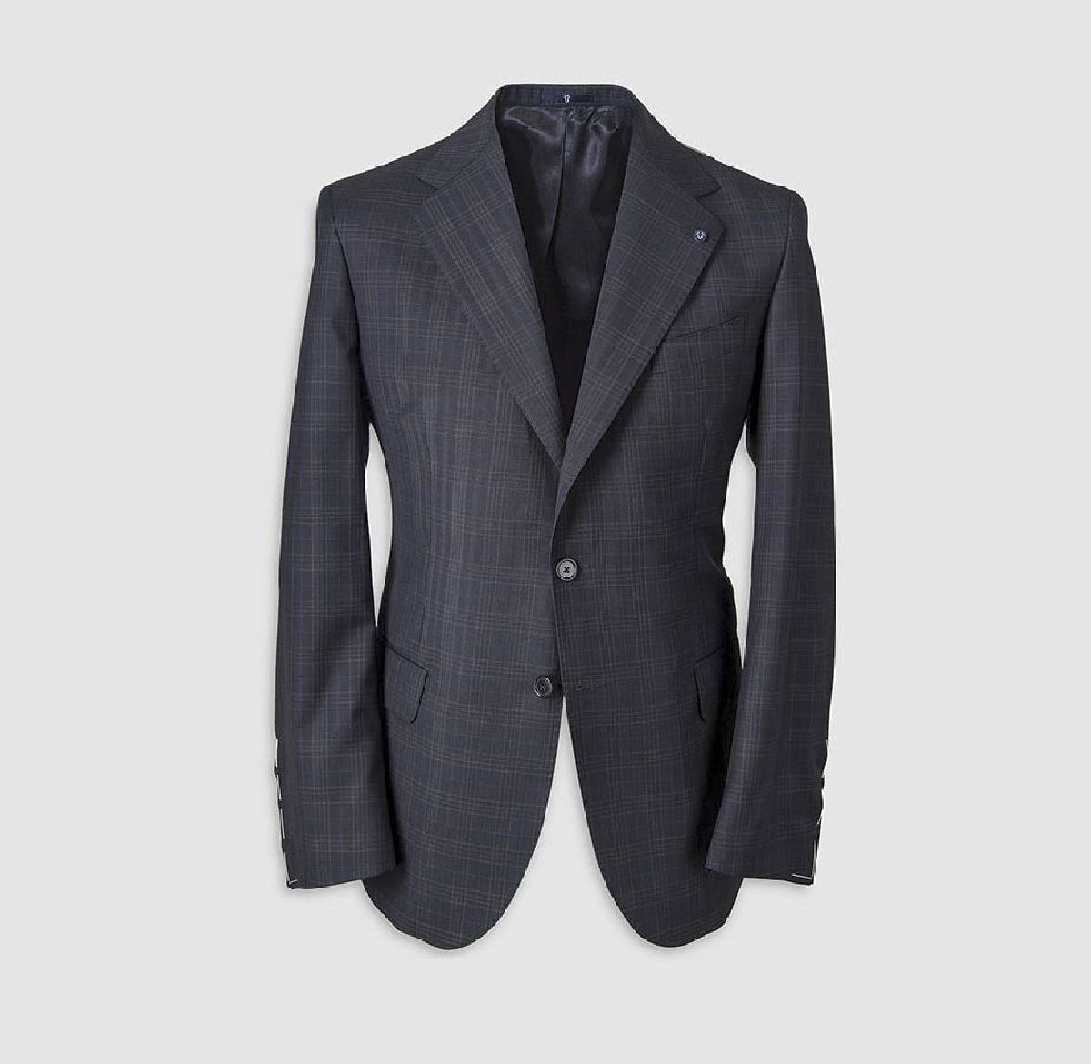 Grey Plaid Check Pattern Blazer in 130s Four Seasons Wool Melillo 1970 on sale 2022