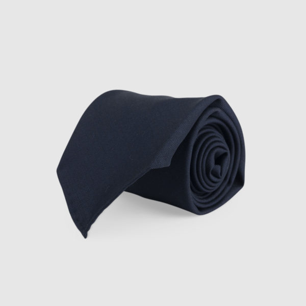 Cravatta 5 Pieghe 100% Lana Blu Notte