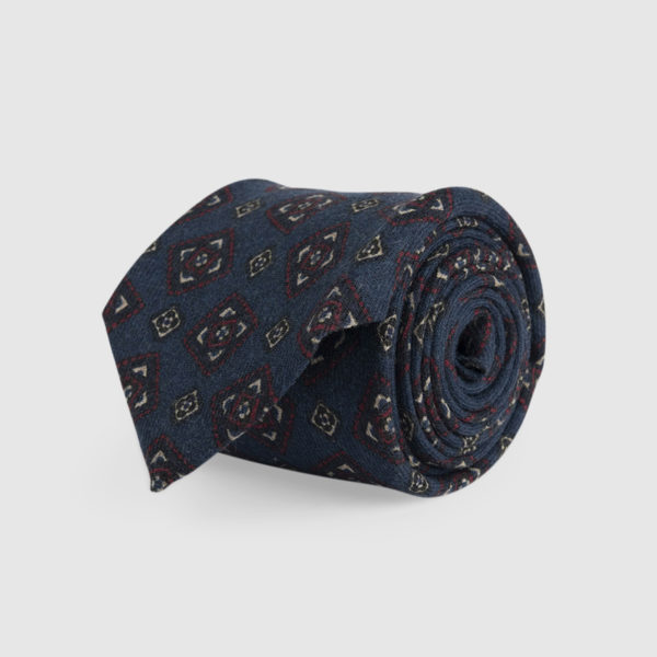 Blue 3-Fold Wool Tie