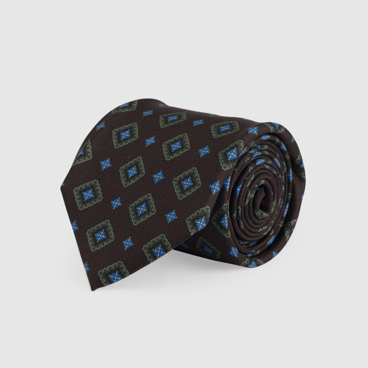 Brown 3-Fold Silk Tie