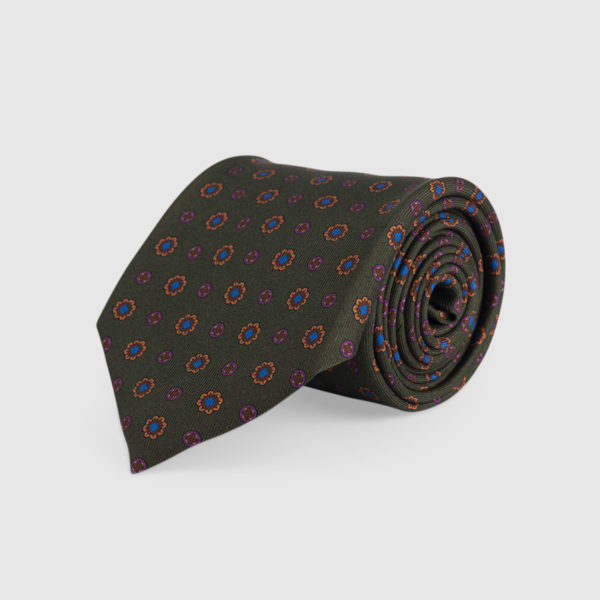 Green 3-Fold Silk Tie
