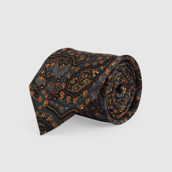 Brown 3-Fold Silk Tie