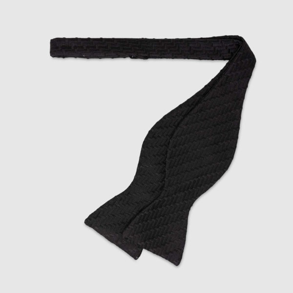 Black squares Pattern Self-Tie Silk Bow Tie