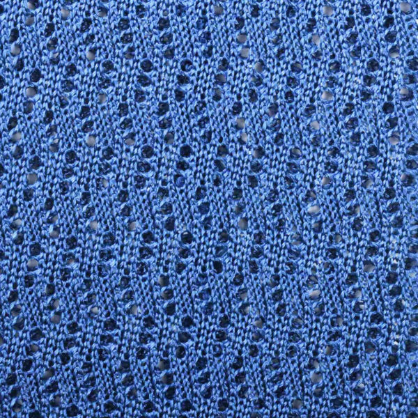 Light Blue Zig Zag V Point Knitted Tie