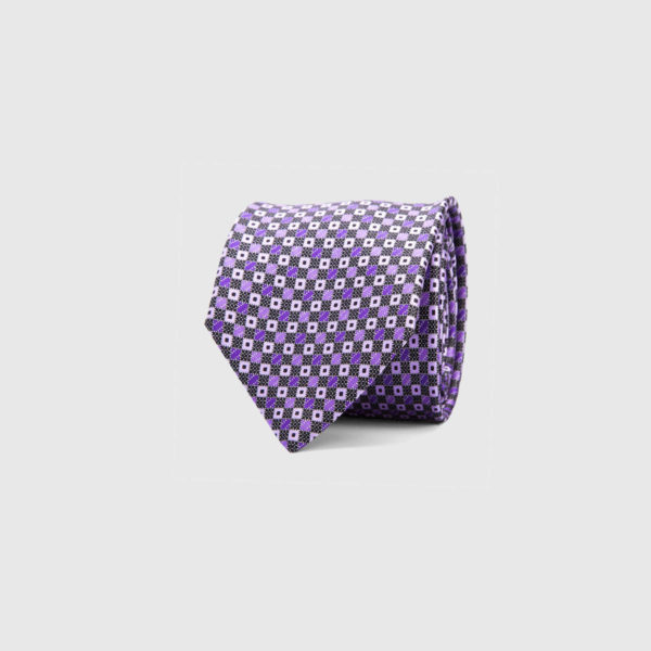 Silk Necktie in Iris Micro