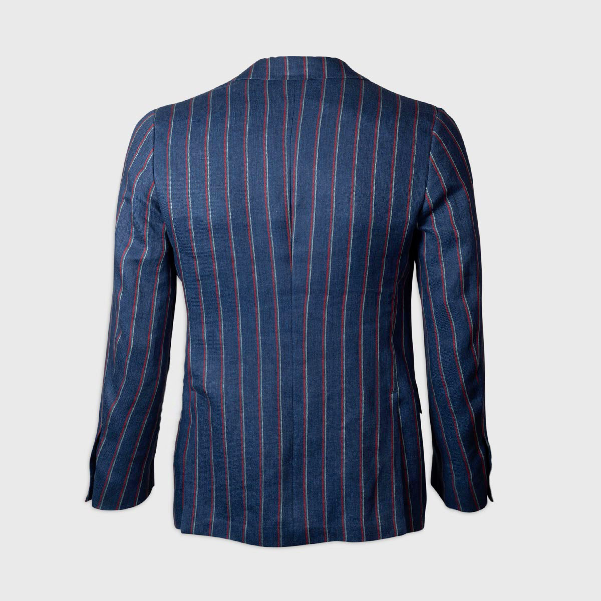 Striped single-breasted jacket in Cotton and Linen – Blue Melillo 1970 on sale 2022 2