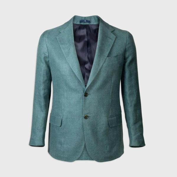 Half-lined Single-breasted jacket in Wool – Green