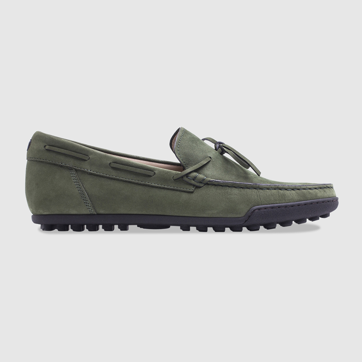 Driving shoe in nubuck leather with laces – green Calò on sale 2022
