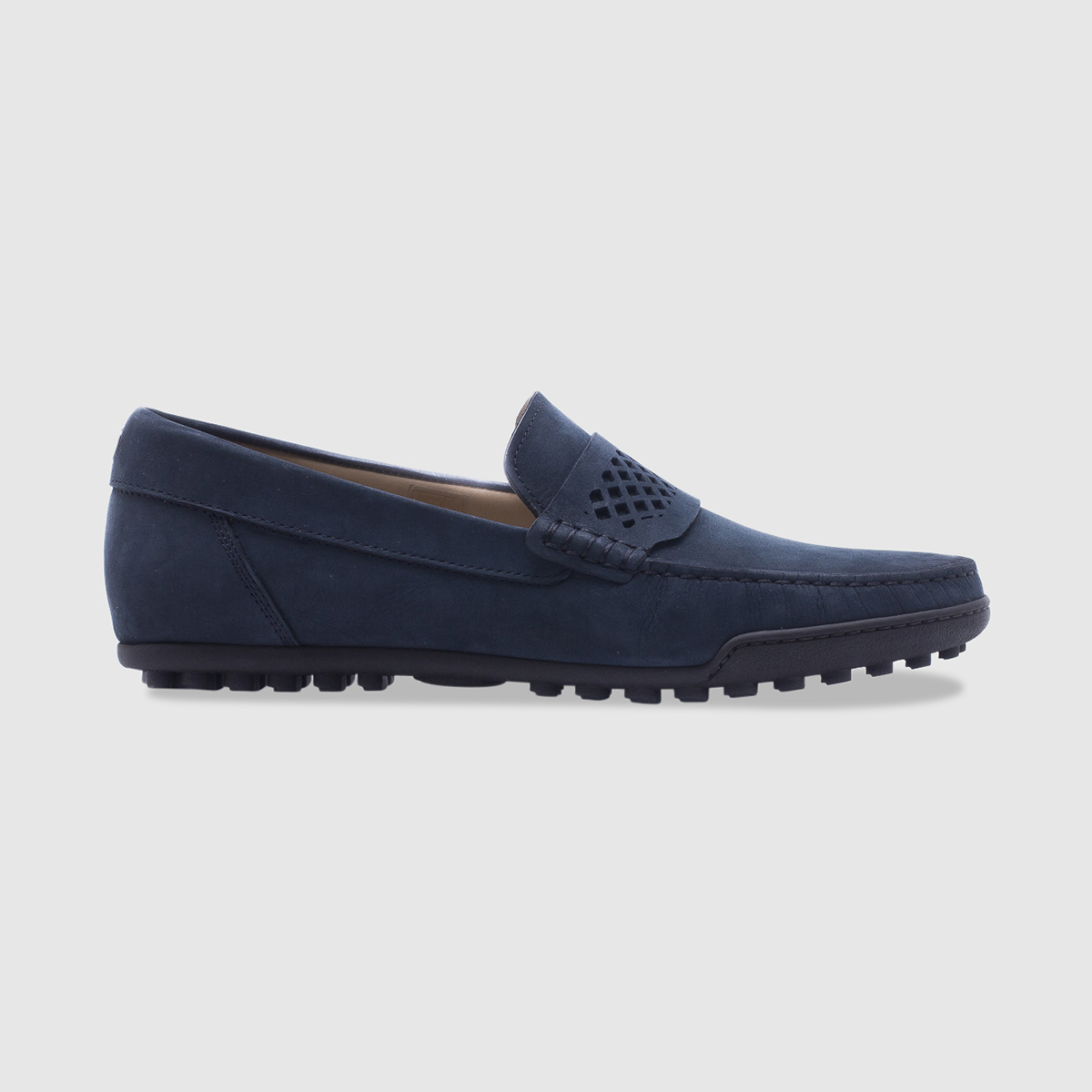 Driving shoe in nubuck with saddle – blue Calò on sale 2022